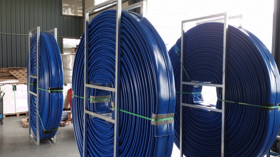 TPU Well Riser Hose Large Coil Packaging Empaquetado de bobina grande de manguera vertical de pozo de TPU