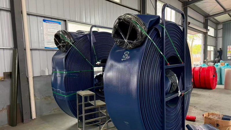 Mangueras planas de agua Tpu Frac empaquetadas para exportaci&oacute;n